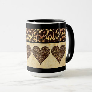 Cheetah Impression avec Coeur Mug