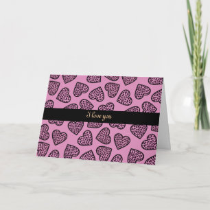 Cheetah imprimer les coeurs "Je t'aime" Carte de v
