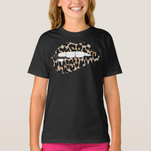 Cheetah Leopard Poster de animal Lip Bite T-shirt