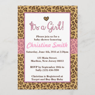Cheetah Print Baby Shower Invitations pour une fil