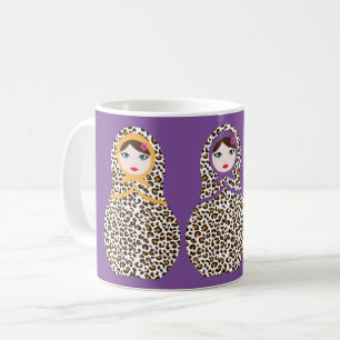 Cheetah Print Matryoshka Café Mug