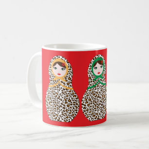 Cheetah Print Matryoshka Café Mug