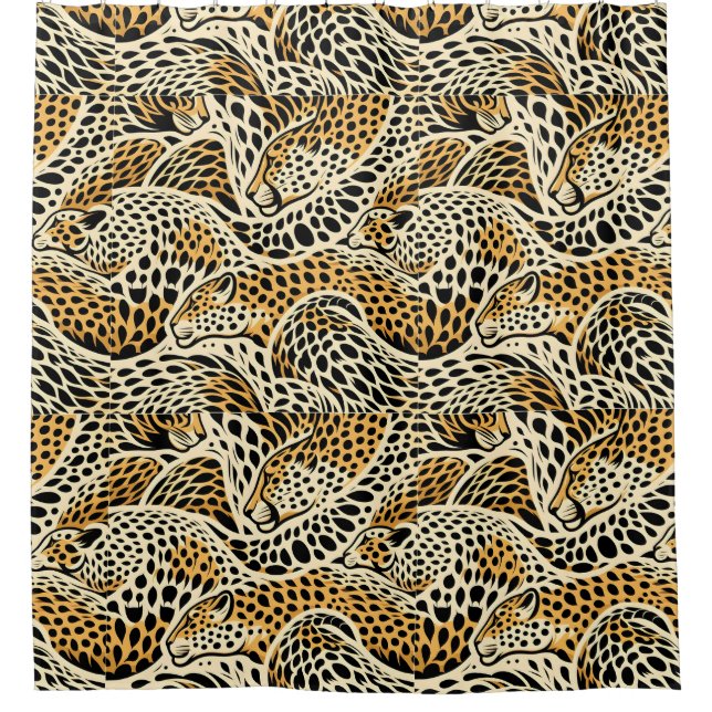 Cheetah Royal Beige Art Motif rideau de douche (Devant)