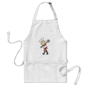 Chef avec le tablier de pinces de salade