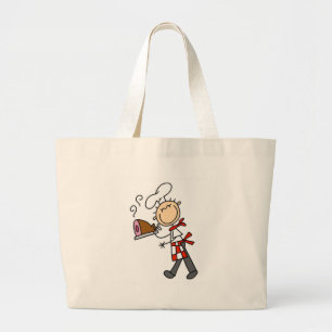 Chef avec les sacs cuits au four de jambon
