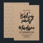 Chef boulanger Anniversaire Fête Tan Invitation<br><div class="desc">Invitations de la fête à thème de cuisson</div>