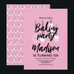 Chef boulanger Invitation rose fête d'anniversaire<br><div class="desc">Invitations de la fête à thème de cuisson</div>