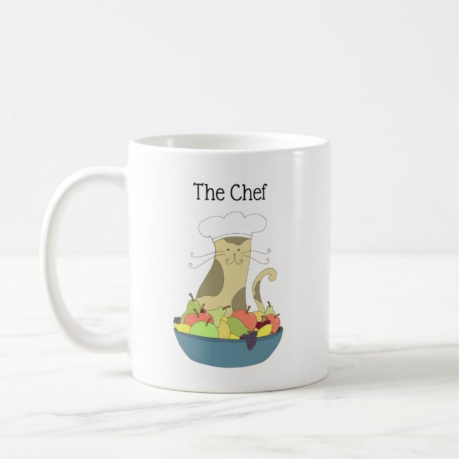 Chef Cat Café Mug (Gauche)