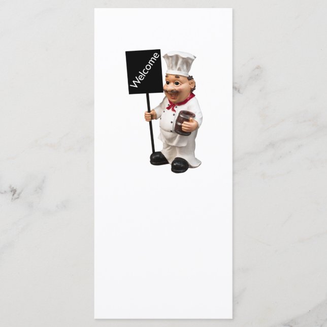 Chef cuisinier - Carte de menu BIENVENUE (Devant)