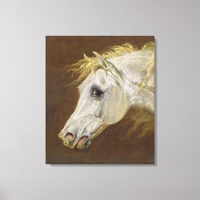 Chef d'un Cheval Arabe Gris (huile sur toile sur p (Recto)
