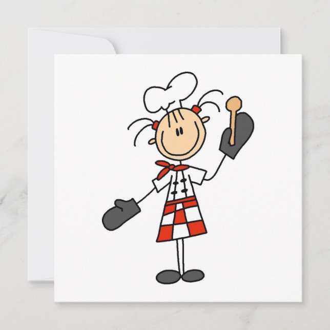 Chef Féminine avec Mitts et cuillère en bois (Devant)