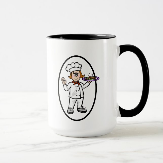 Chef femme Nom Mug (Droite)