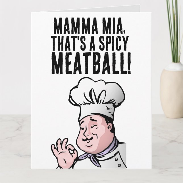 CHEF ITALIEN MEATBALL AMUSANT ANNIVERSAIRE Carte d (Devant)