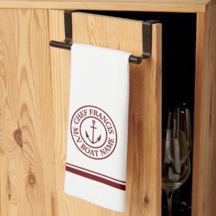 Chef nautique Ancre Logo Serviette de cuisine