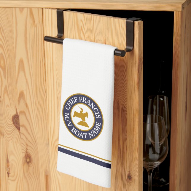 Chef nautique Sea Bird Logo Cuisine Serviette (Pliage en tiers)