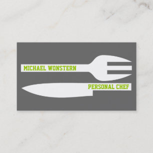 Chef personnel minimaliste carte de visite gris bl