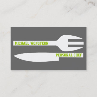 Chef personnel minimaliste carte de visite gris bl