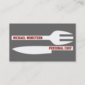 Chef personnel minimaliste carte de visite gris bl