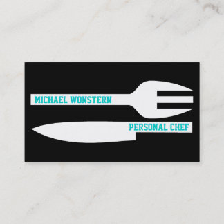 Chef personnel minimaliste carte de visite noir bl