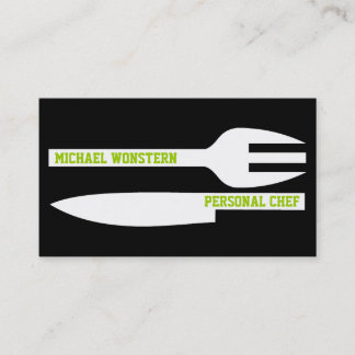 Chef personnel minimaliste carte de visite noir bl