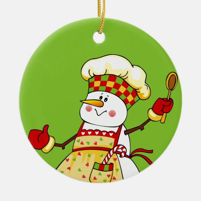 Chef Snowman Ornement de Noël (Devant)
