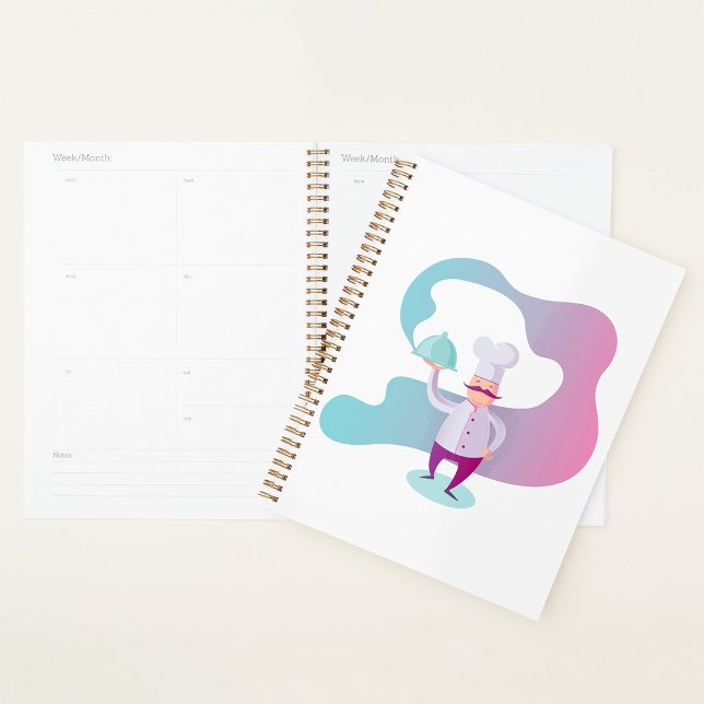 Chef souriant avec Moustache et plateau de service (Créateur téléchargé)