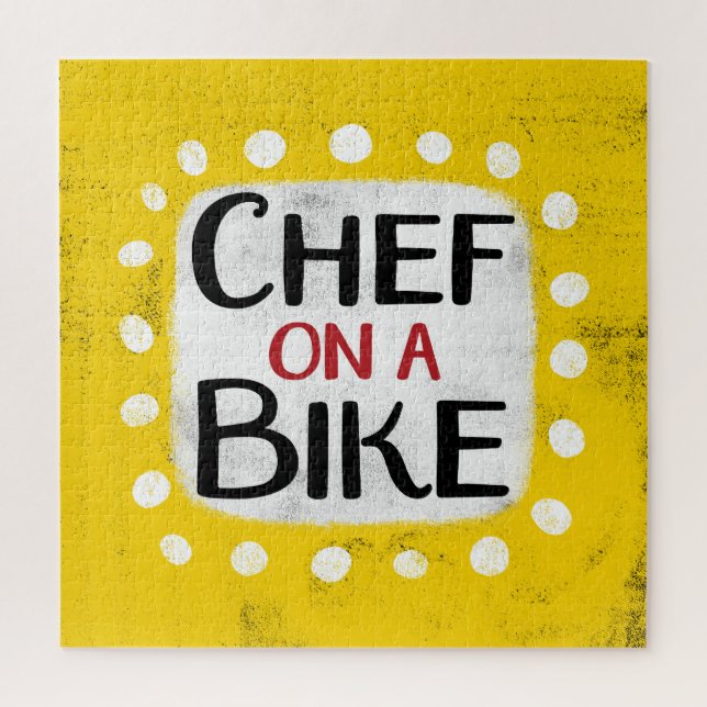 Chef Sur Un Puzzle À Vélo (Vertical)
