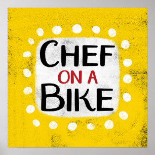 Chef Sur Un Vélo Poster Wall Art