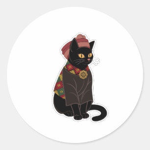 Chef tribal Chat Noir Autocollant