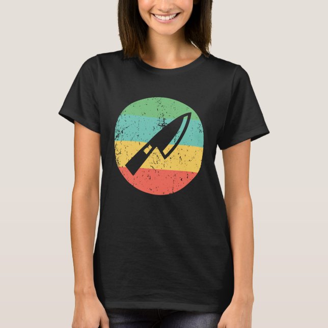 Chef Vintage Rétro Chef Knife T-Shirt (Devant)