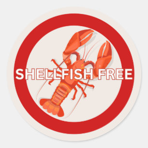 Chellfish Free Food Allergy Alert Sticker classiqu