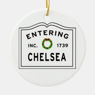 Chelsea, MA Vacances Wreath Ornement en métal