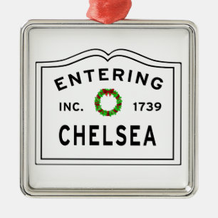 Chelsea, MA Vacances Wreath Ornement en métal
