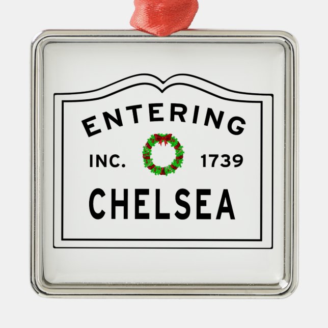 Chelsea, MA Vacances Wreath Ornement en métal (Devant)
