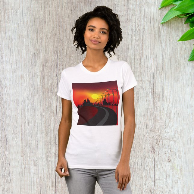 Chemin Au Coucher Du Soleil T-shirt Femme (Créateur téléchargé)