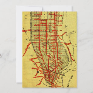 Chemin de fer élevé de Manhattan vintage 1900