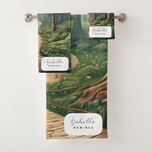 Chemin de forêt rustique personnalisable avec nom (En situation)