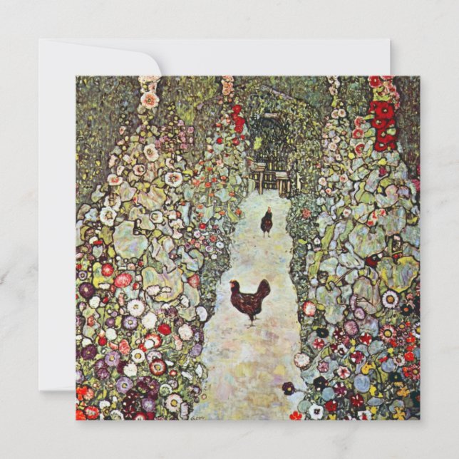 Chemin de jardin avec poulets, Gustav Klimt, Art N (Devant)