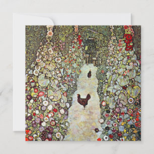 Chemin de jardin avec poulets, Gustav Klimt, Art N