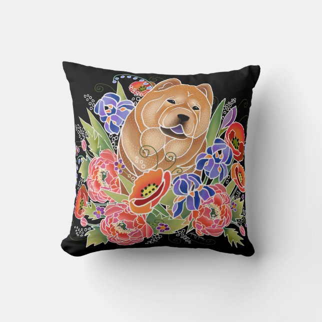 CHEMIN DE JARDIN DOUX - coussin de Chow lisse (noi (Recto)
