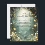 Chemin de jardin forestier enchanté - Menu Mariage<br><div class="desc">Un chemin forestier éthérée de fleurs et d'arbres est présenté dans ce style magique enchanté de menu de réception de mariage vert, avec des lumières brillantes. Un thème éthérée pour votre journée spéciale.</div>
