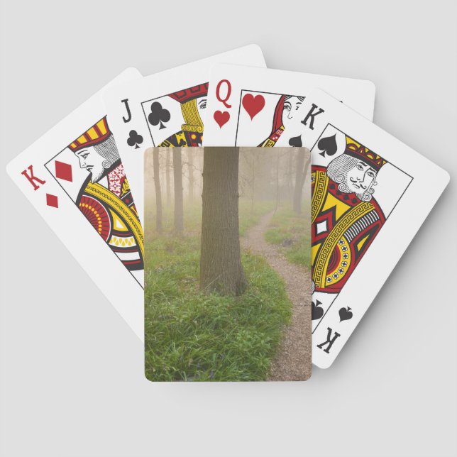 Chemin de marche menant dans des cartes de jeu de (dos)