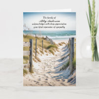 Chemin De Plage Dans Le Carte de remerciements De