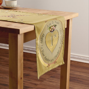Chemin De Table Court 1er ou 50e anniversaire de Mariage d'or
