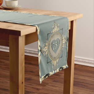 Chemin De Table Court 75e anniversaire du Mariage Diamond