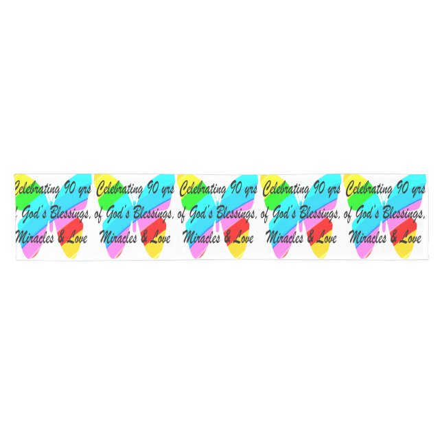 CHEMIN DE TABLE COURT 90E ANNIVERSAIRE (Horizontal)