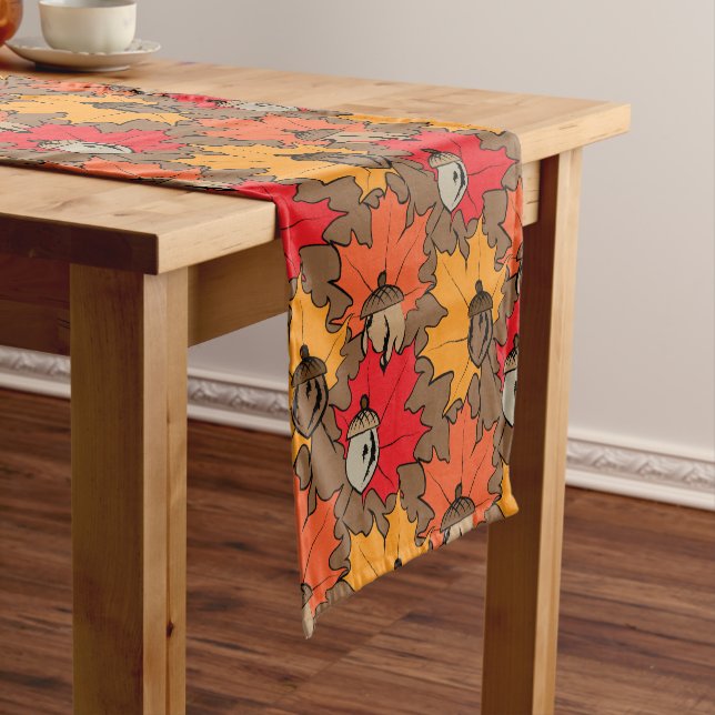 Chemin De Table Court Acorns et feuille V (In Situ)