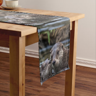 Chemin De Table Court **"Adrift in Love : Mummy and Baby Otter"**