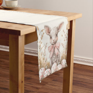 Chemin De Table Court Agneau de printemps et Pastel Chasse aux oeufs de 