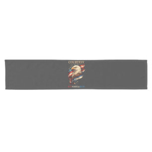 Chemin De Table Court Aigle Patriotique Rouge Blanc et Bleu Vintage 